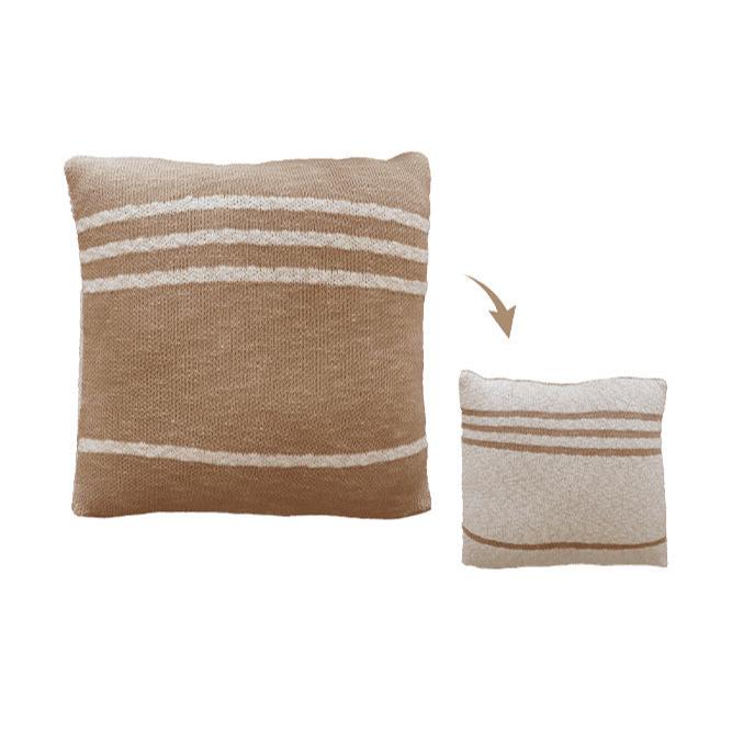 LORENA CANALS-Coussin Tricoté Duetto Powder - Naturel