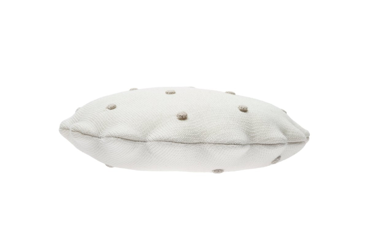 LORENA CANALS-Coussin Tricoté Rond Biscuit Ivoire