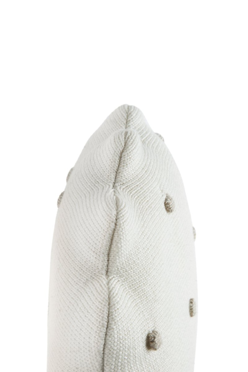 LORENA CANALS-Coussin Tricoté Rond Biscuit Ivoire