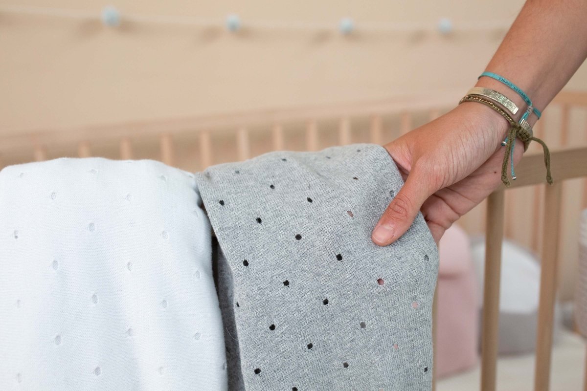 LORENA CANALS-Couverture Bébé Tricotée Biscuit Gris
