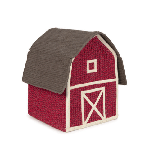 LORENA CANALS-Panier en Forme de Maison de la Ferme - Rouge