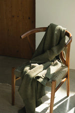 LORENA CANALS-Plaid Tissé Main Kaki 130 X 180 Cm