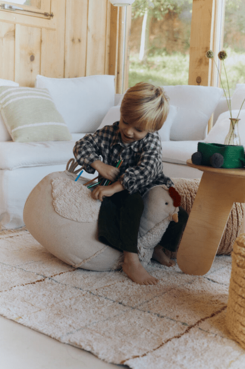 LORENA CANALS-Pouf Pour Enfants en Forme de Poulet - Naturel