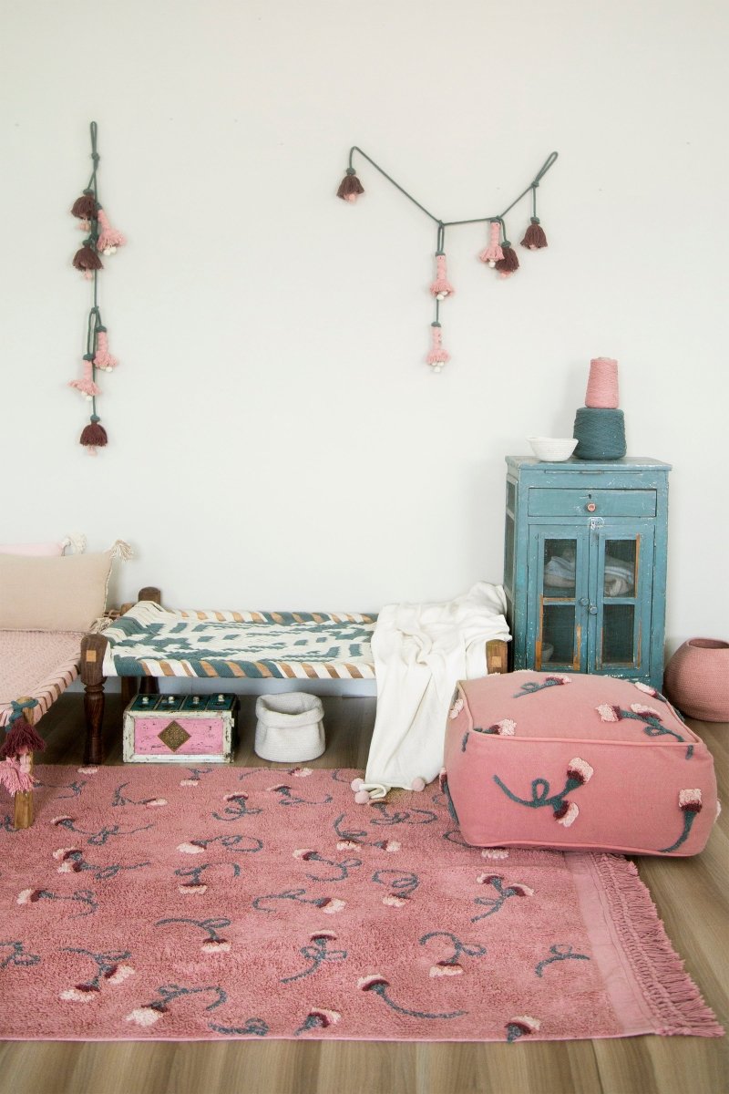 LORENA CANALS-Pouf Rose Cendrée Du Jardin Anglais