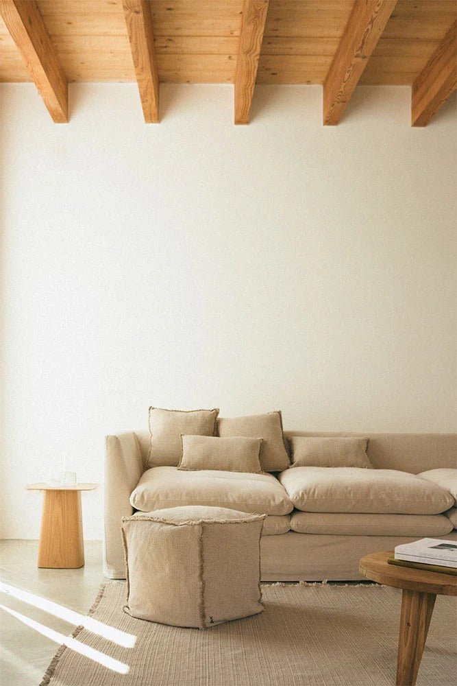 LORENA CANALS-Pouf Tissé Main Beige
