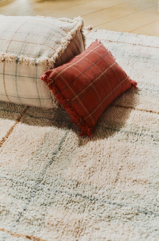 LORENA CANALS-Pouf Tissé Main Bleu Sauge