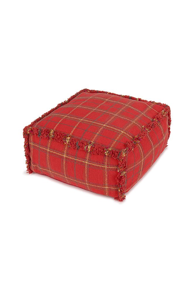 LORENA CANALS-Pouf Tissé Main Érable Rouge