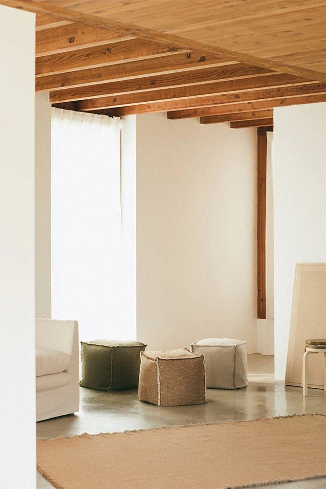 LORENA CANALS-Pouf Tissé Main Ocre