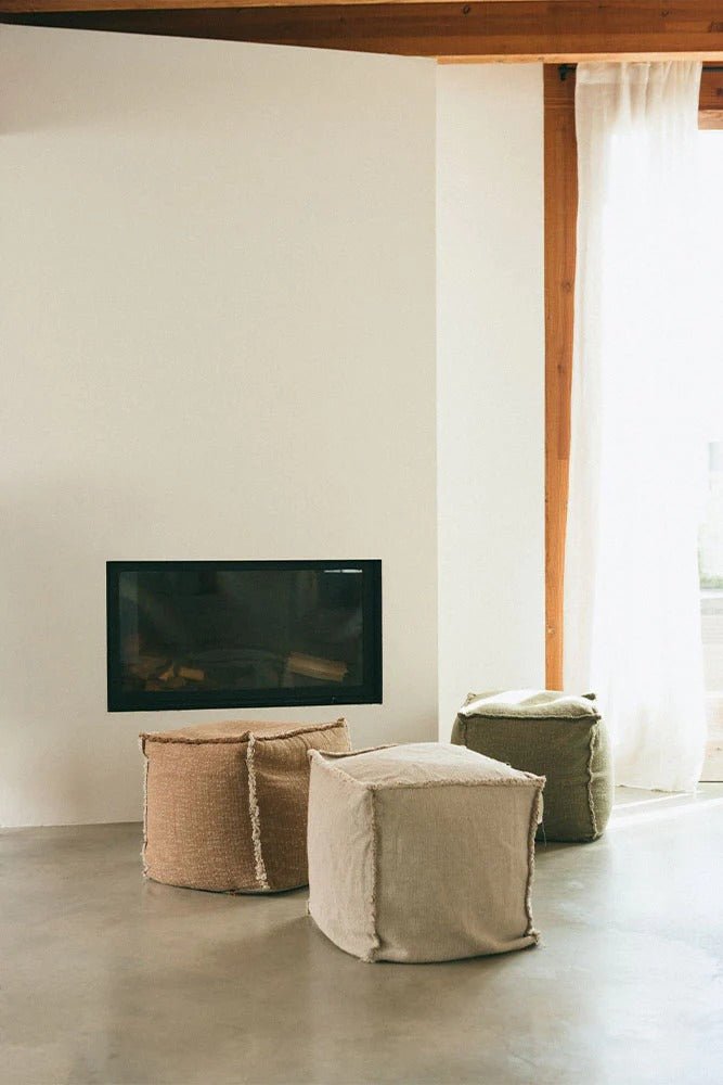 LORENA CANALS-Pouf Tissé Main Ocre