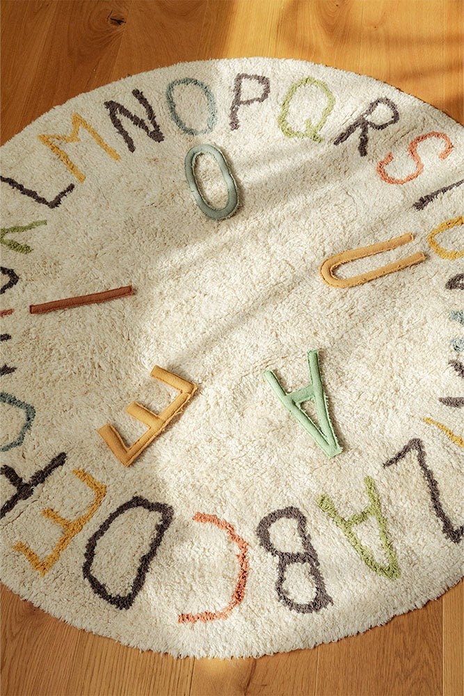 LORENA CANALS-Tapis De Jeu Lavable Abc Couleur Et Lettres Ø 120 Cm