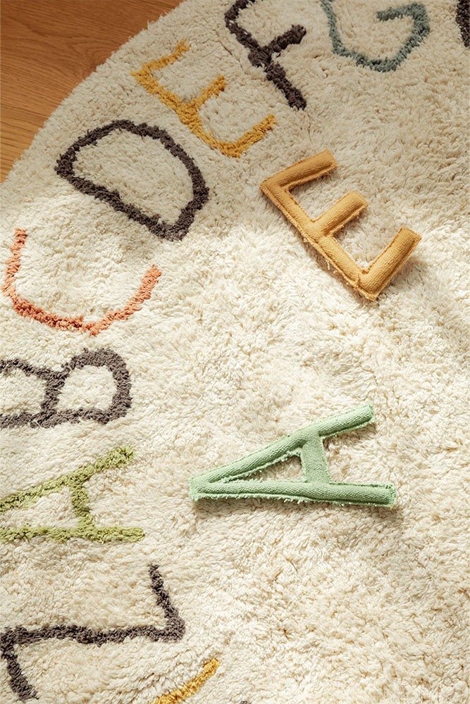 LORENA CANALS-Tapis De Jeu Lavable Abc Couleur Et Lettres Ø 120 Cm