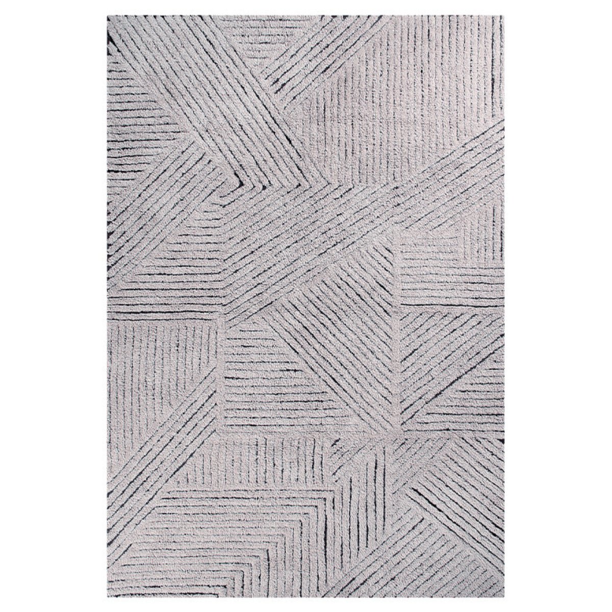 LORENA CANALS-Tapis en Laine Lavable Chia Noir 170 X 240 cm