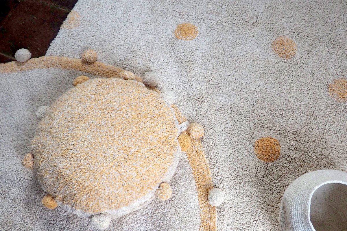 LORENA CANALS-Tapis Lavable Hippy Pois Naturel - Miel 120 X 160 Cm