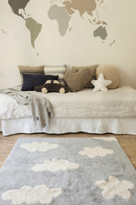 LORENA CANALS-Tapis Lavable Nuages Gris 120 X 160 Cm