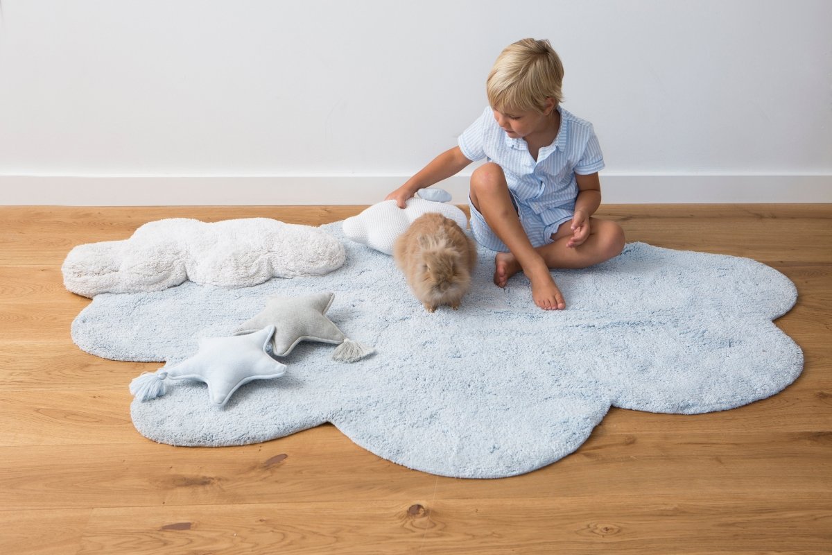 LORENA CANALS-Tapis Lavable Puffy Dream Bleu 170 x 110 Cm