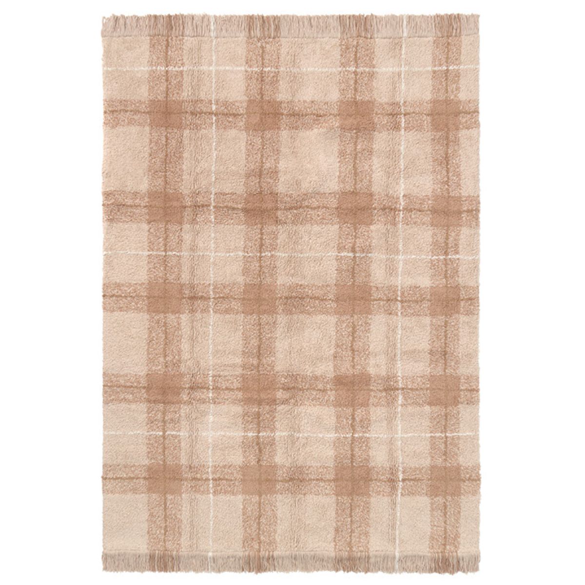 LORENA CANALS-Tapis Lavable Tartan - Rose 90 X 120 Cm