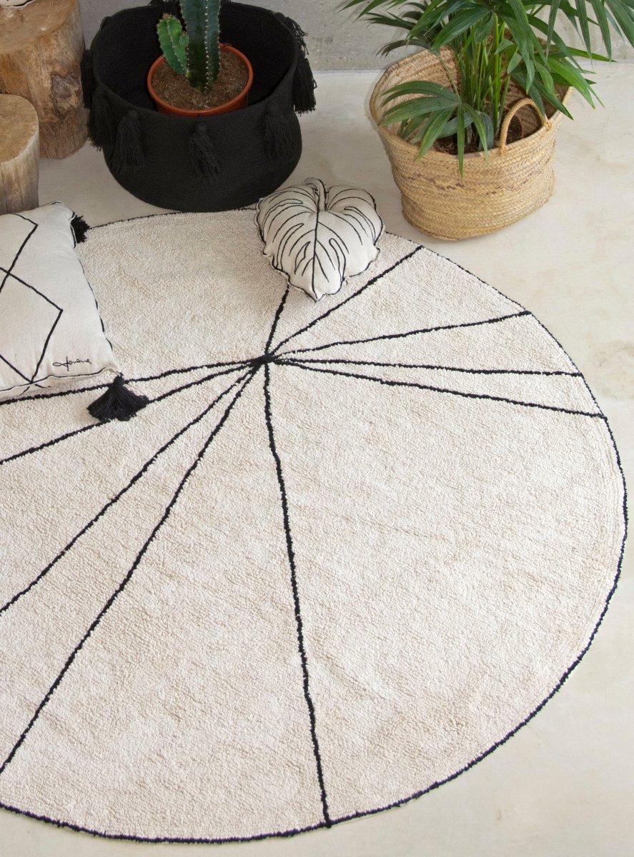 LORENA CANALS-Tapis Lavable Trace Beige 160 x 160 Cm