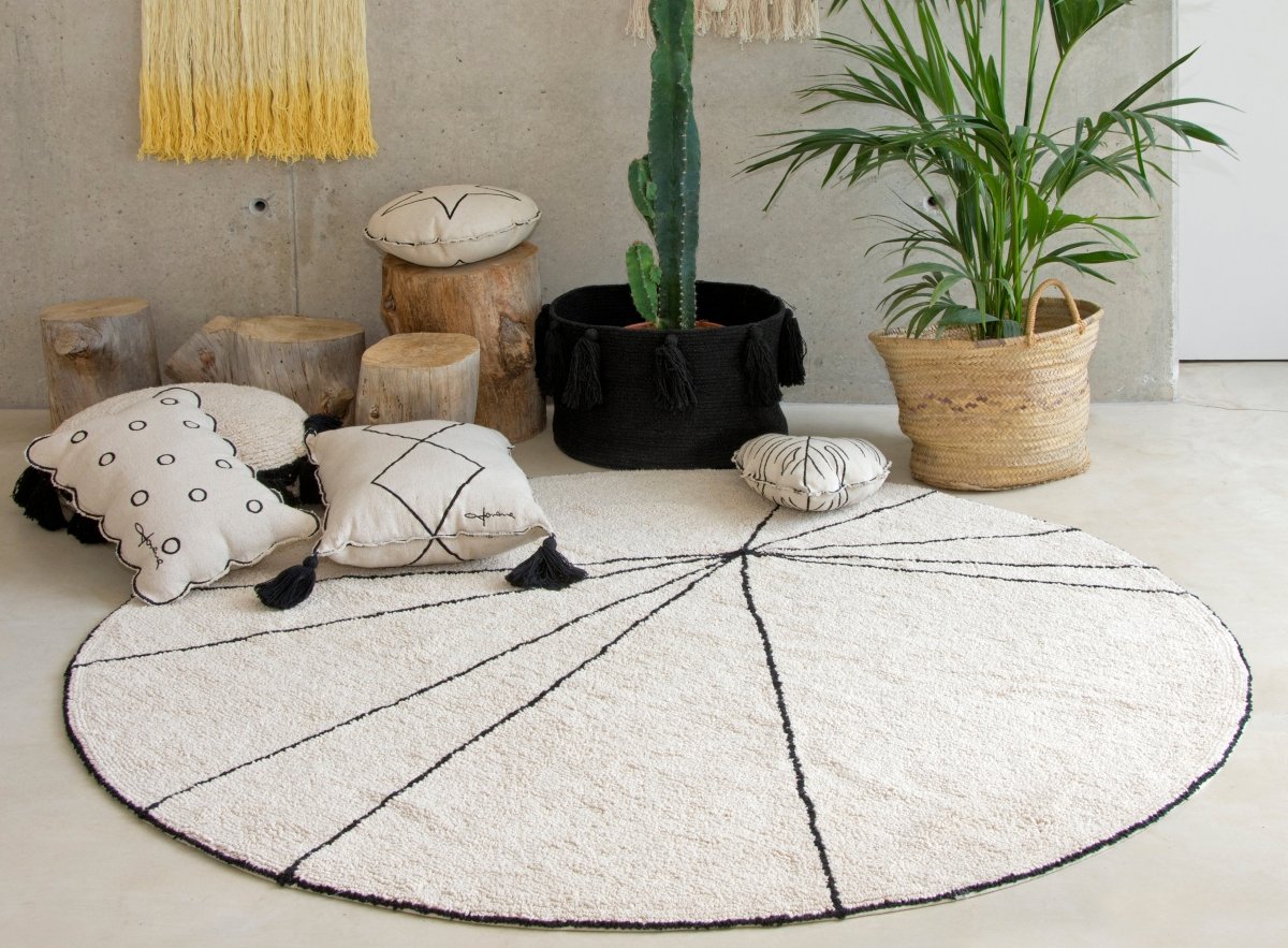 LORENA CANALS-Tapis Lavable Trace Beige 160 x 160 Cm