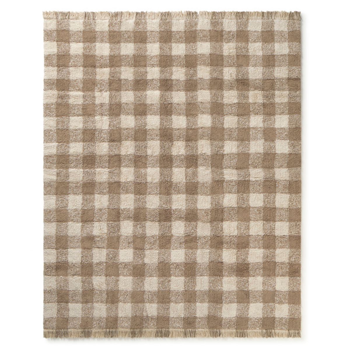 LORENA CANALS-Tapis Lavable Vichy Marron 150 x 180 Cm