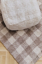 LORENA CANALS-Tapis Lavable Vichy Marron 150 x 180 Cm