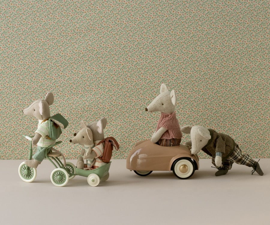 MAILEG-Chariot Tricycle, Souris - Vert