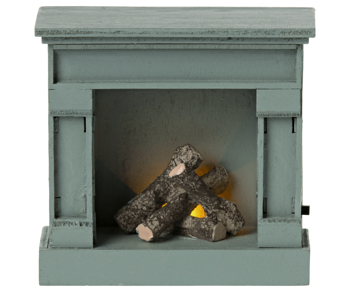 MAILEG-Cheminée - Vintage Blue, Pour Souris Maileg