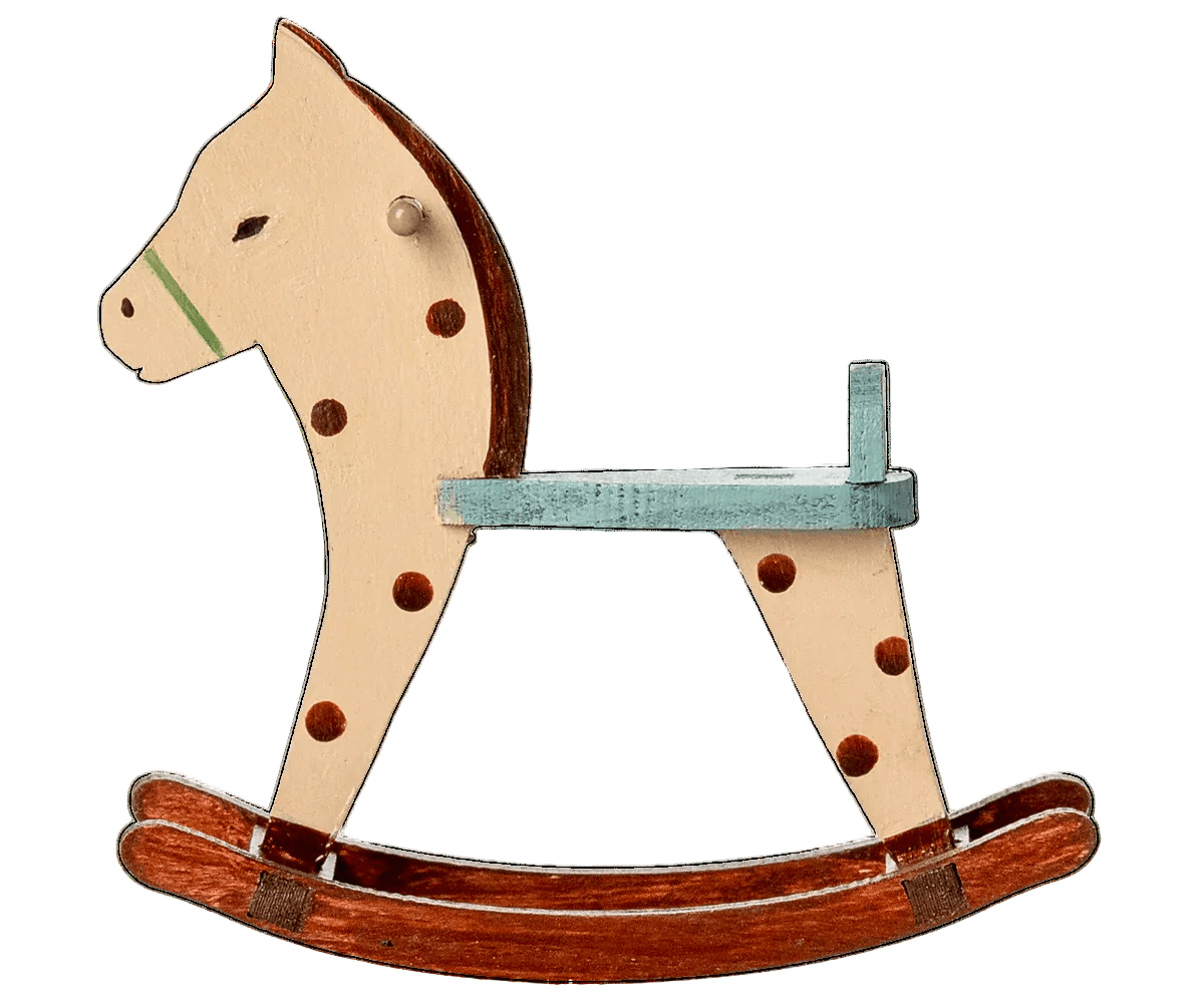 MAILEG-Cheval À Bascule, A Pois Pour Souris Maileg