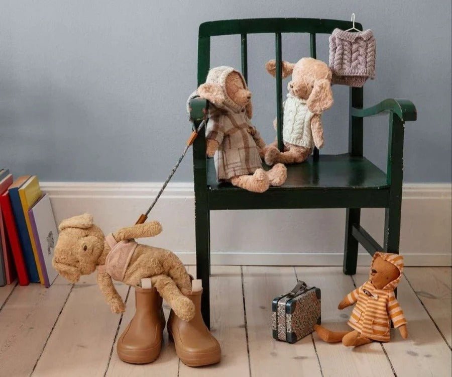 MAILEG-Chien Caniche, Peluche Vintage - Rosé Poudré