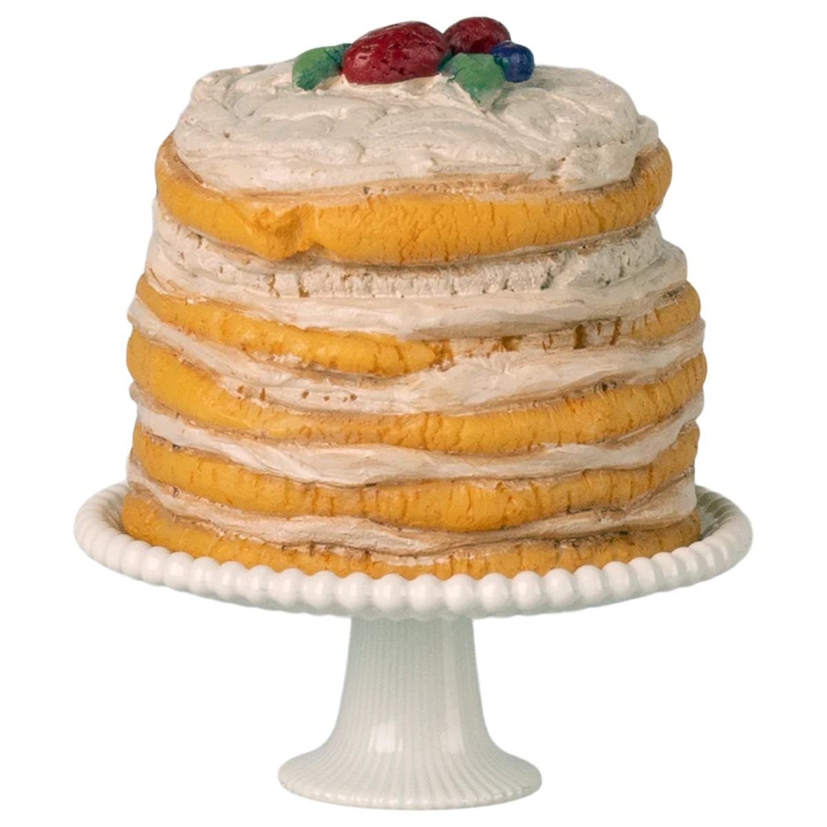 MAILEG-Gâteau De Fête Et Son Présentoir, Pour Souris Maileg - Blanc Cassé