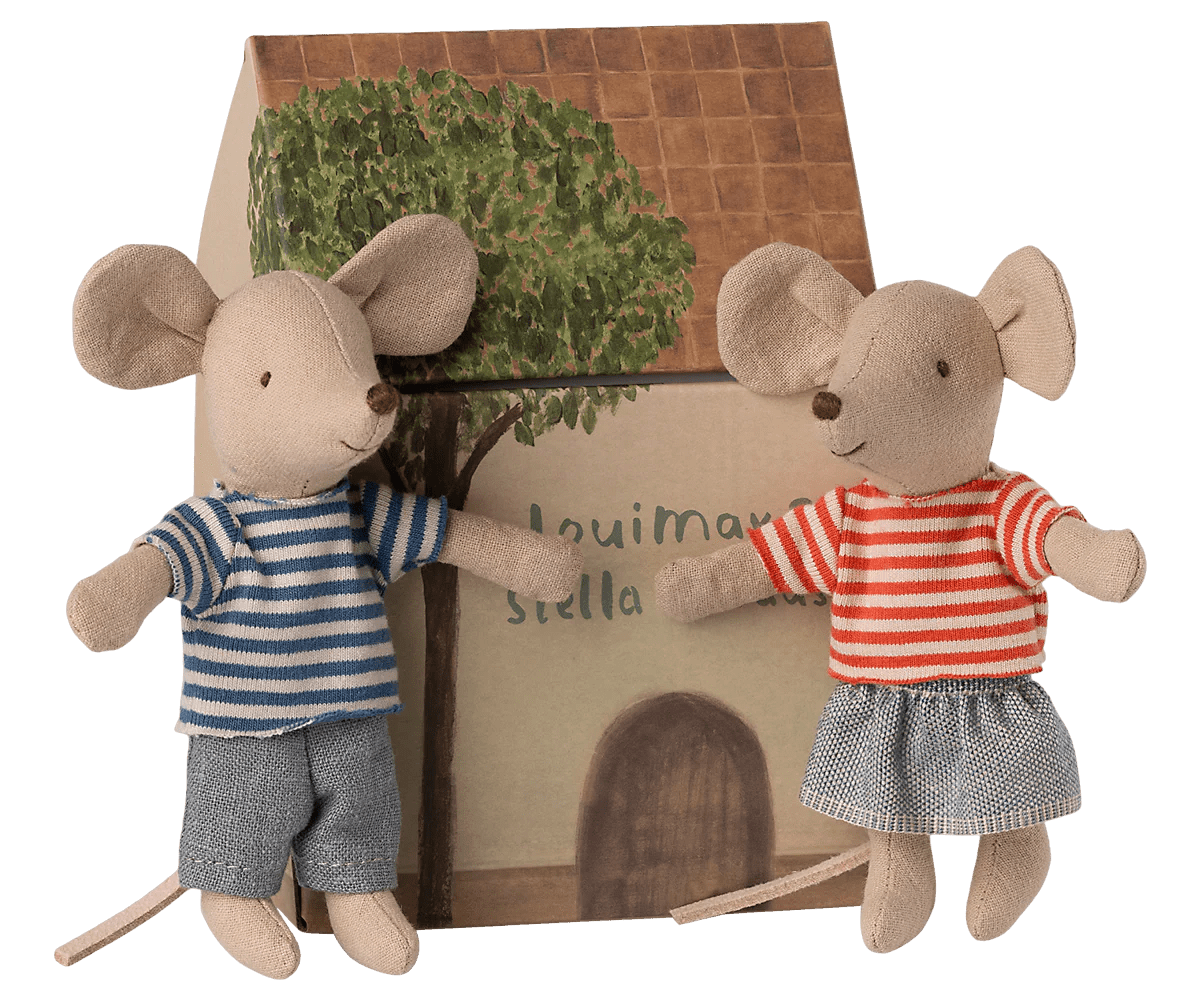 MAILEG-Louimax Et Stella, Petit Frère Et Petite Sœur Souris