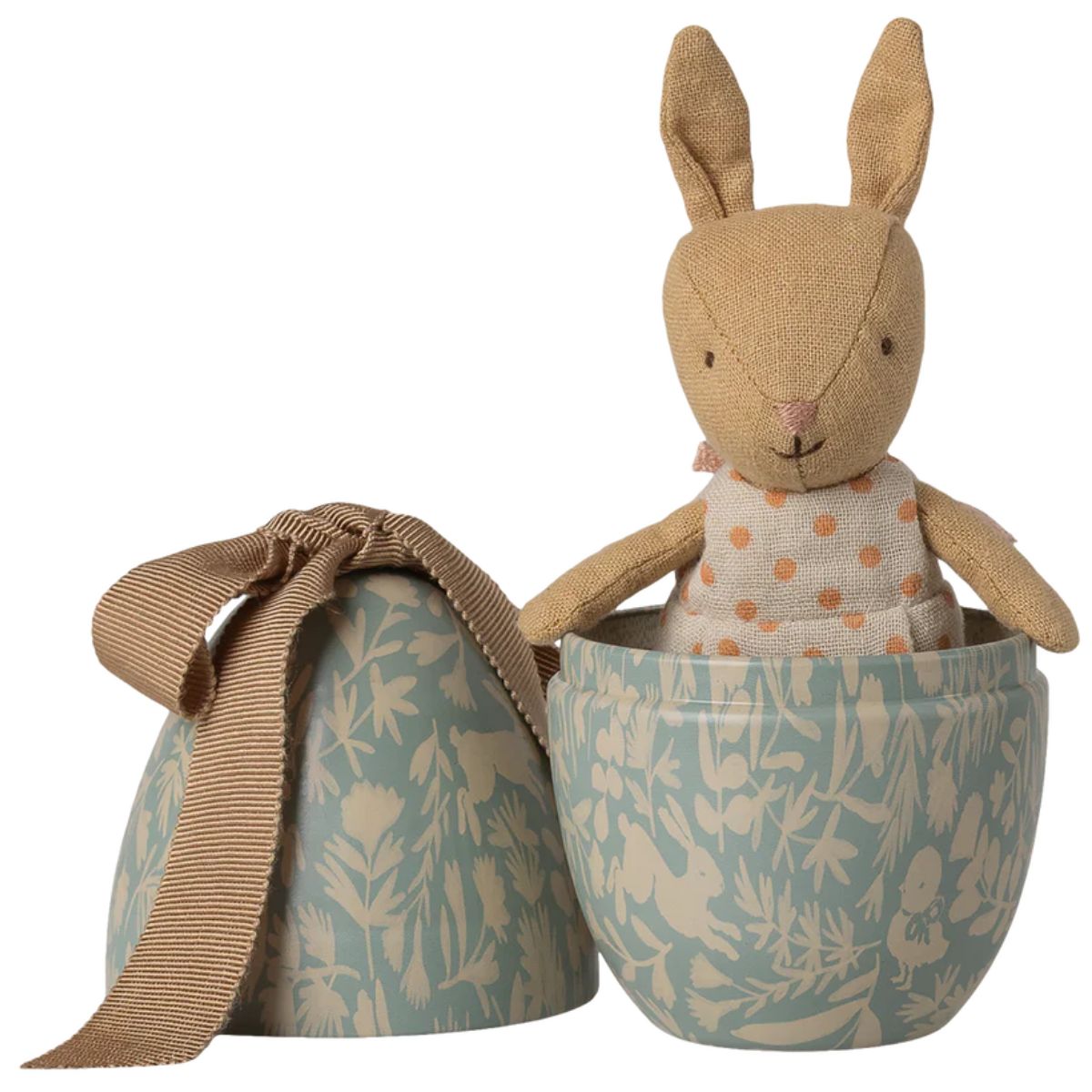 MAILEG-Œuf De Pâques Avec Lapin Micro, Petit – Bleu Poudré
