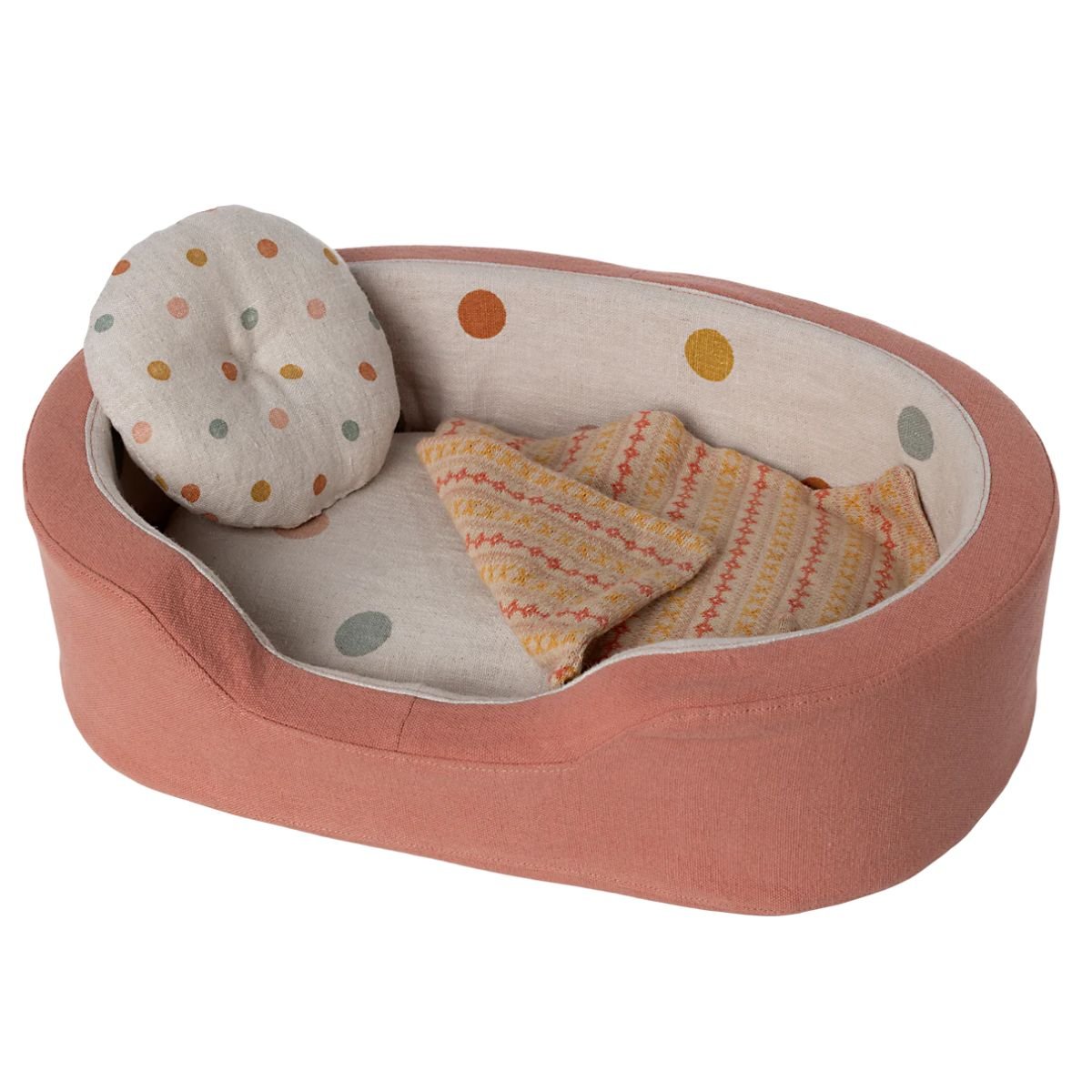 MAILEG-Panier Douillet, Medium - Corail