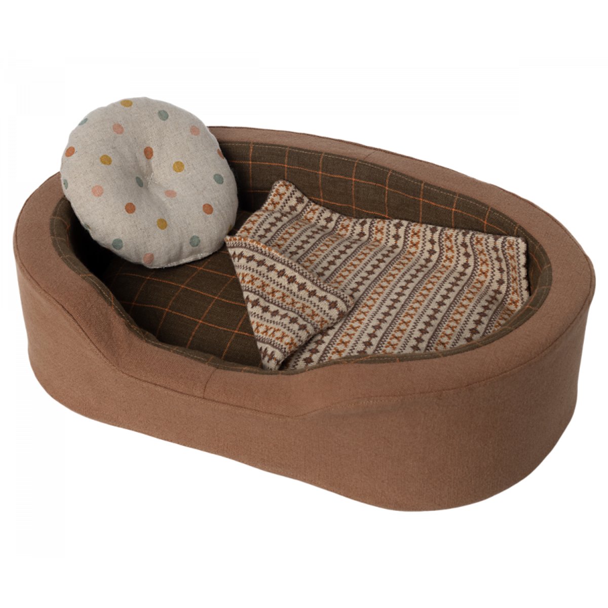 MAILEG-Panier Douillet, Medium - Marron
