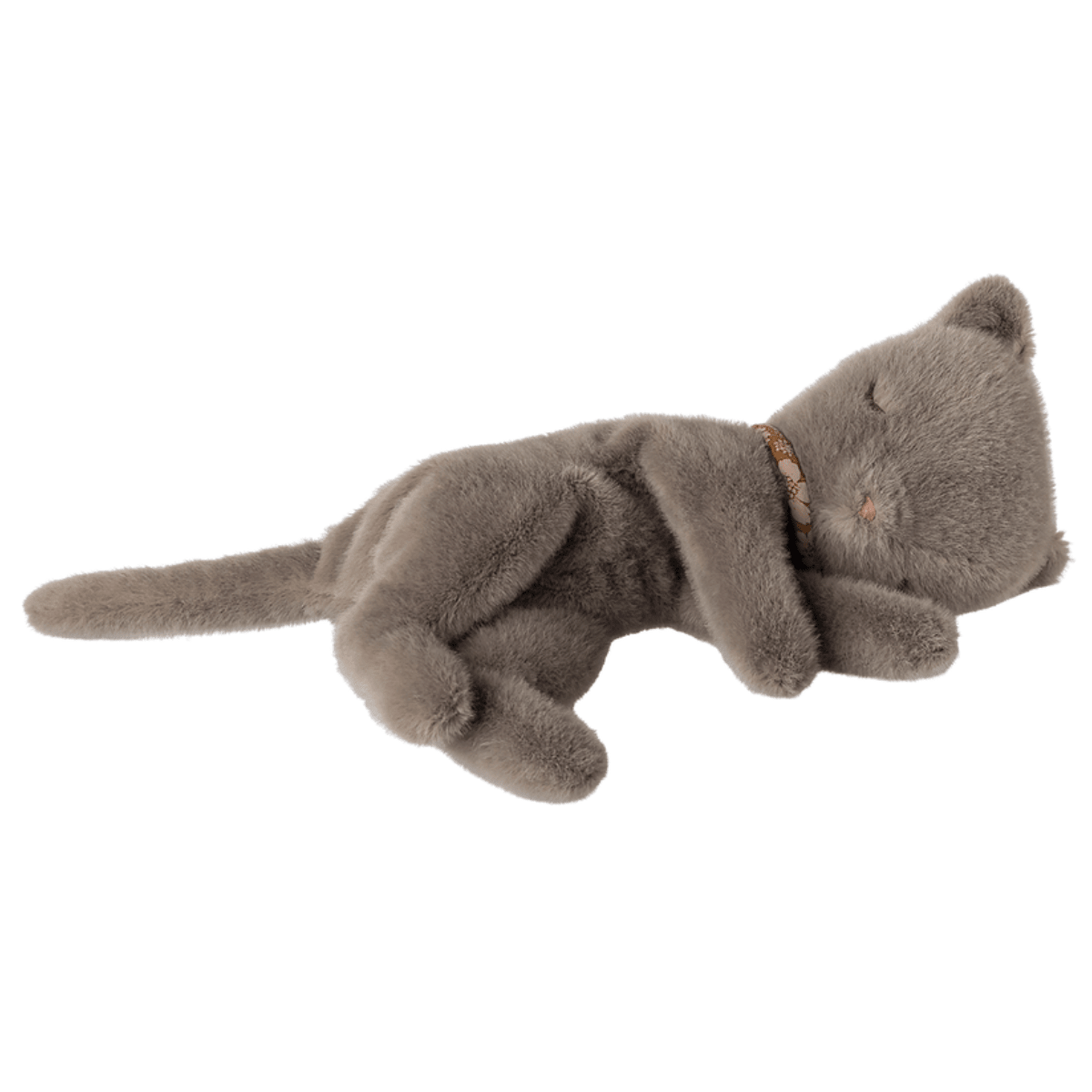 MAILEG-Peluche Chaton Endormi, Petit - Gris