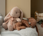 MAILEG-Peluche Lapin Endormi, Petit - Brun Doux