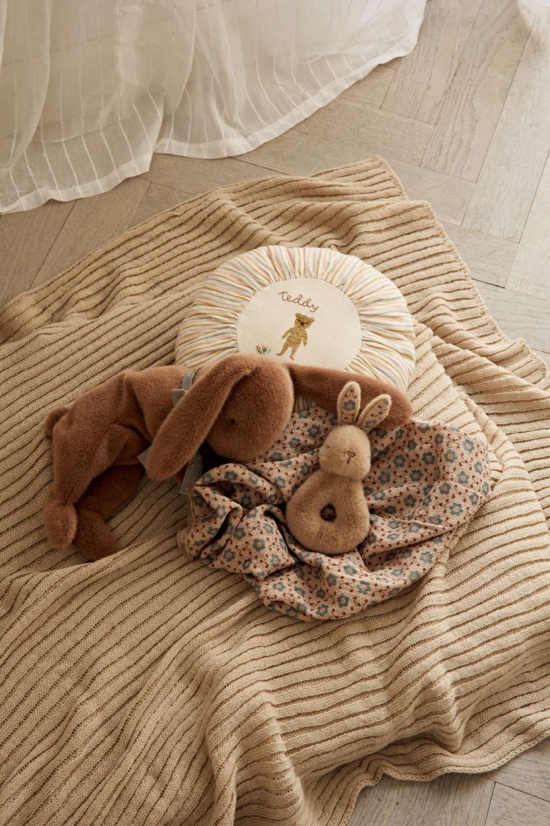 MAILEG-Peluche Lapin Endormi, Petit - Brun Doux