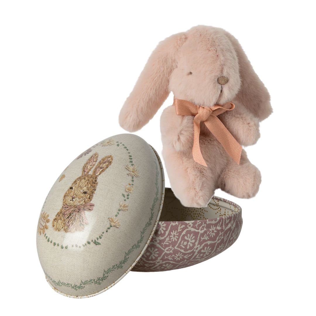 MAILEG-Peluche Lapin, Mini - Poudre Avec Œuf De Pâques Petit Taille