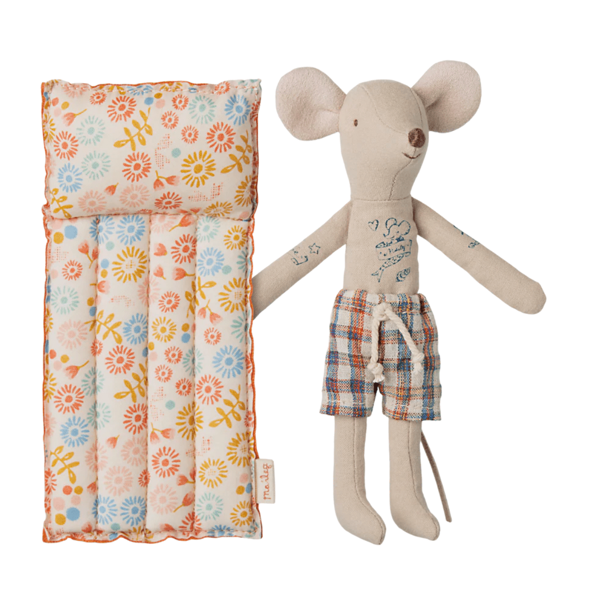 MAILEG-Souris De Plage Avec Matelas Pneumatique, Papa - Fleur