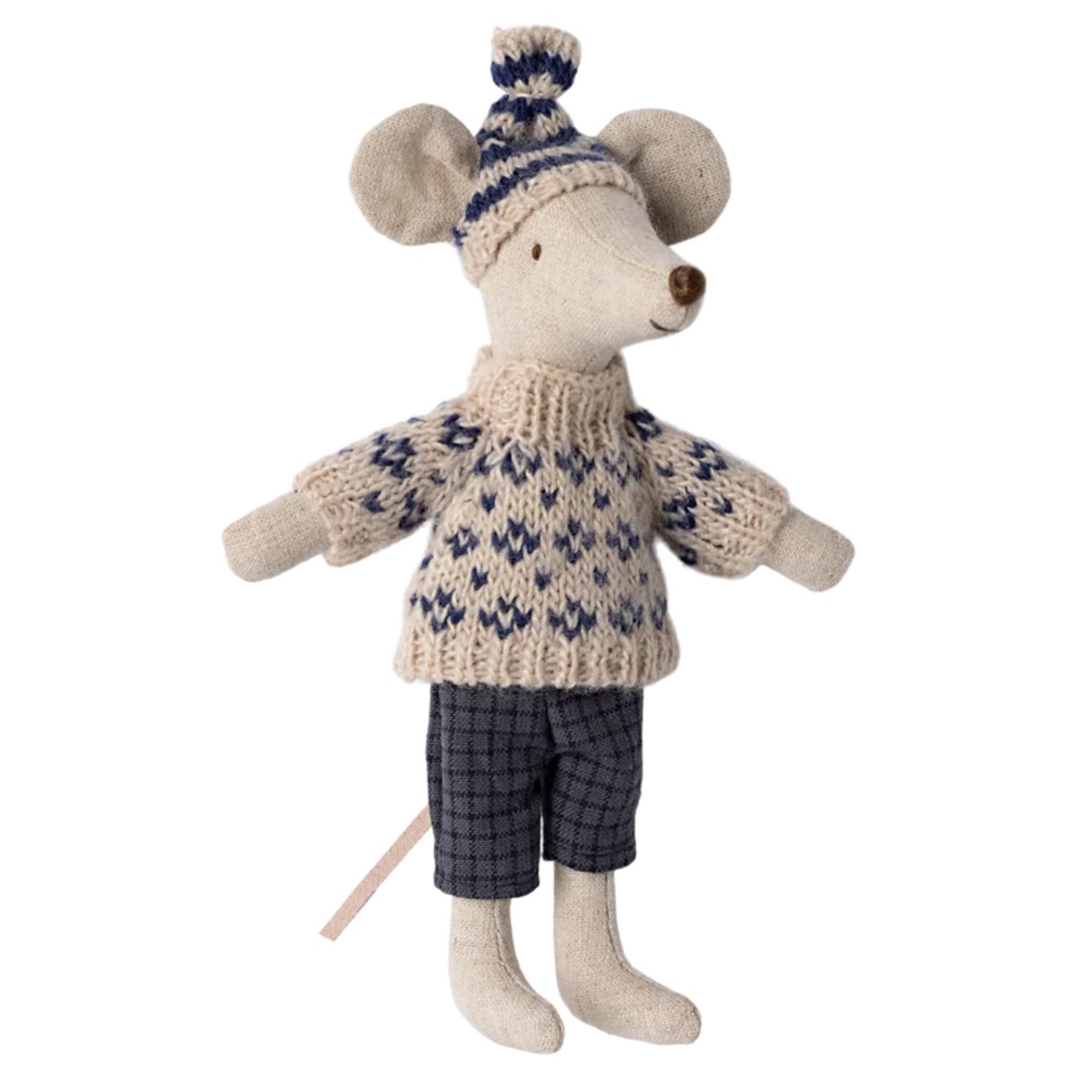 MAILEG-Souris D'hiver Avec Kit De Ski Papa - Bleu