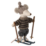 MAILEG-Souris D'hiver Avec Set De Ski Big Brother - Gris