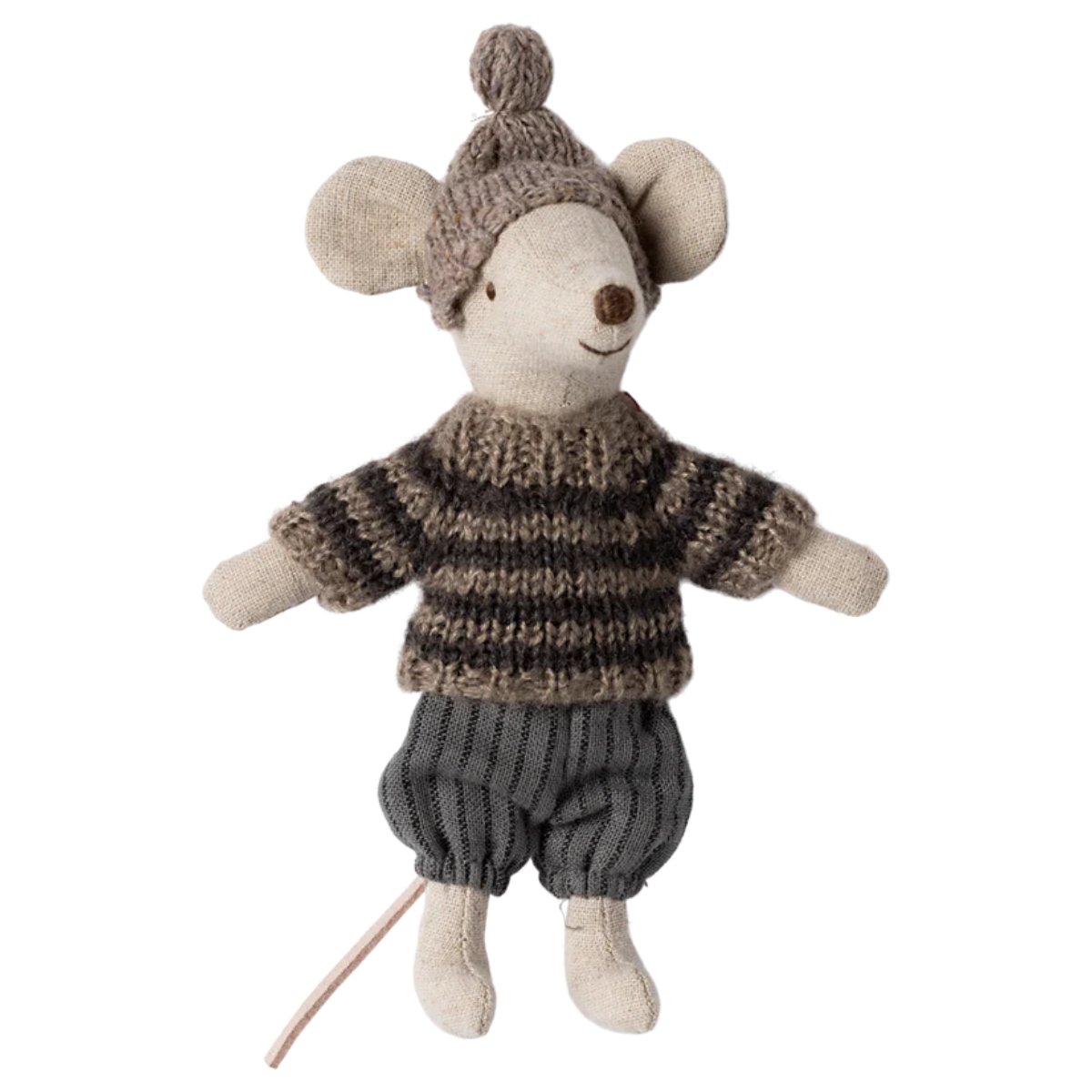 MAILEG-Souris D'hiver Avec Set De Ski Big Brother - Gris
