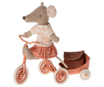MAILEG-Souris Tricycle, Grande Sœur - Corail
