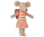MAILEG-Souris Tricycle, Grande Sœur - Corail