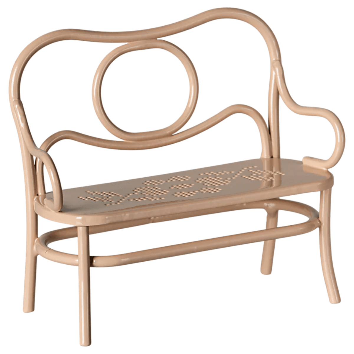MAILEG-Table à Café et Banc, Souris, Grande - Rose Pâle