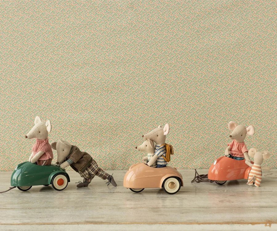 MAILEG-Voiture Souris - Rose