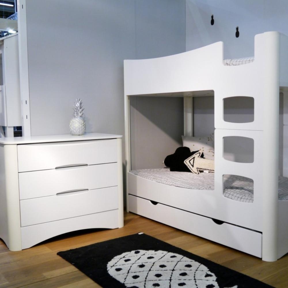 MATHY BY BOLS-Lit Superposé 162 Indissociable FUSION Profiles Blanc 90 x 190cm
