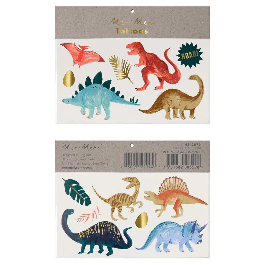 MERI MERI-Set De 2 Grandes Planches De Tatouages - Dinosaures