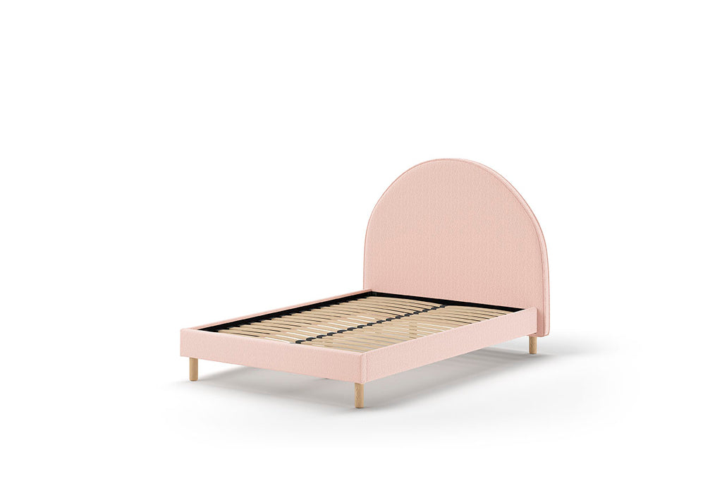 Lit Lune 140 X 200 Cm Rose Boucle VIPACK