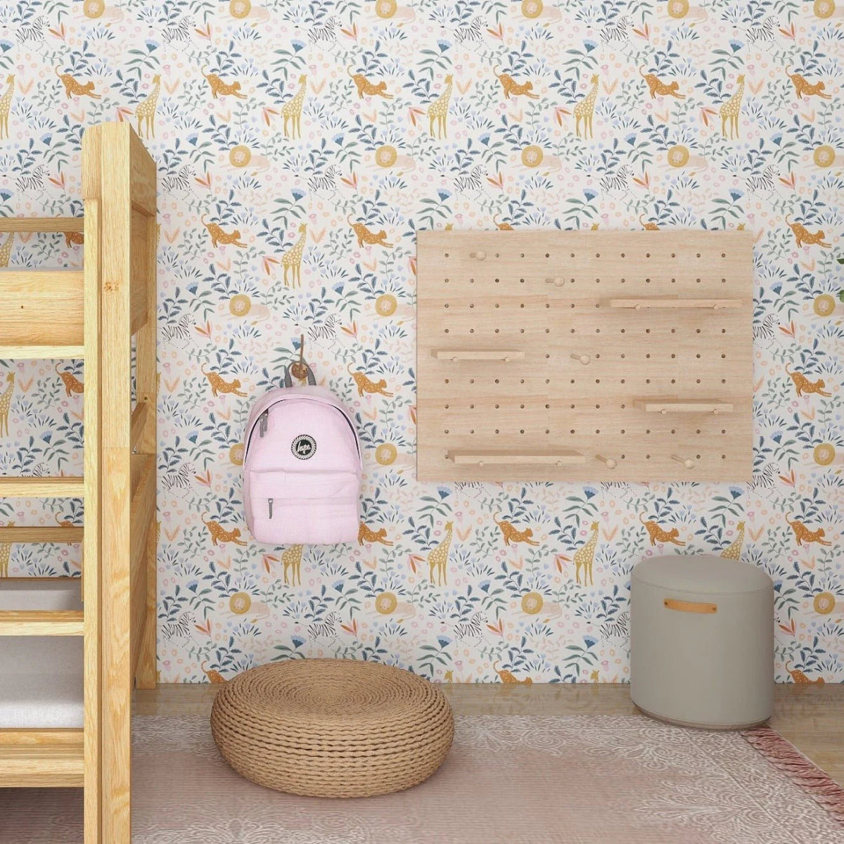 MUNKS & ME-Motif De Papier Peint Panoramique Pour Enfants - Safari Printanier