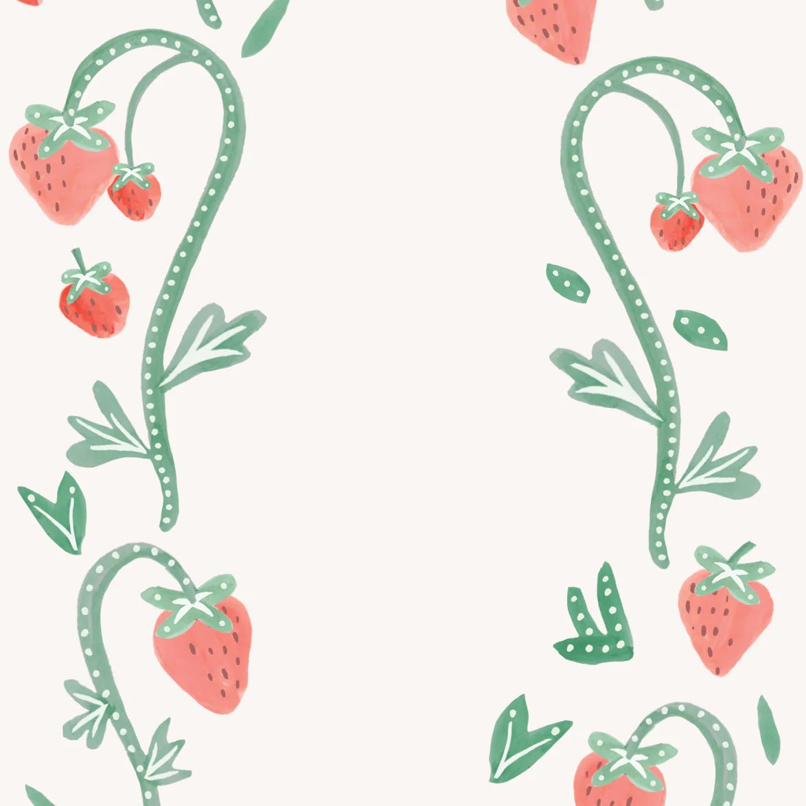 MUNKS & ME-Motif De Répétition Du Papier Peint Panoramique Pour Enfants - Rayures Fraises
